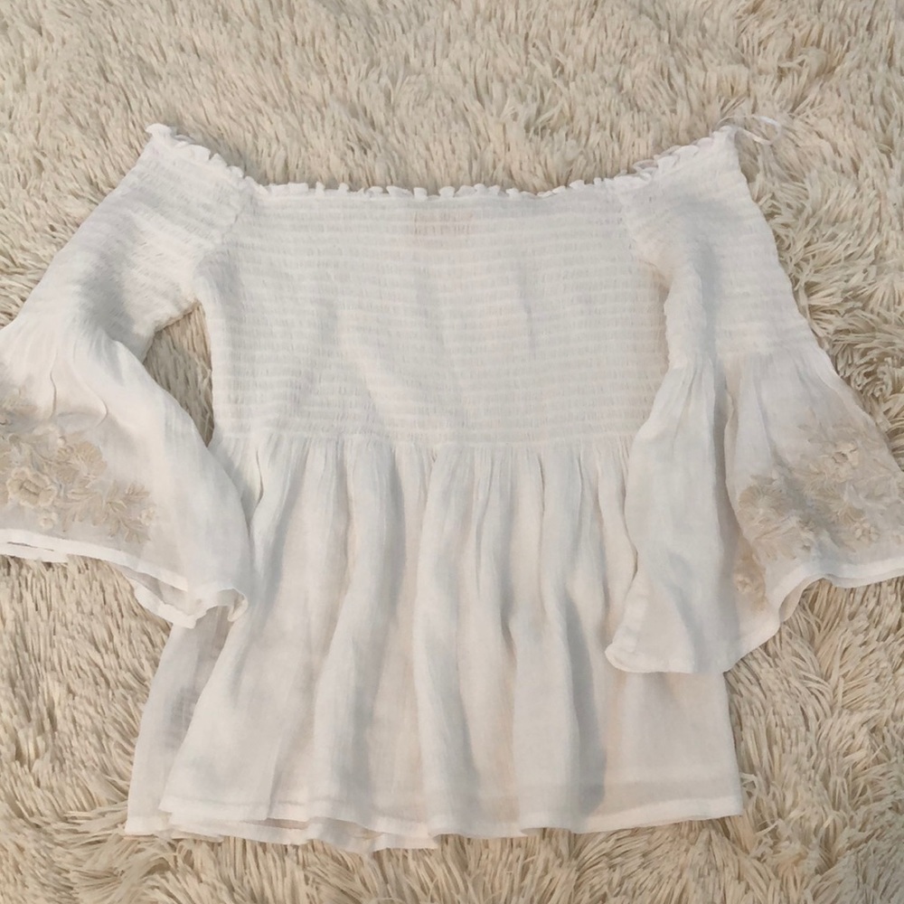 White Off the Shoulder Blouse